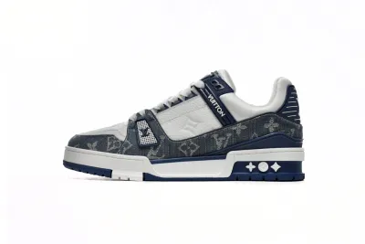 Louis Vuitton LV Trainer Monogram Denim White Blue Reps Sneaker 1A9JGZ  01