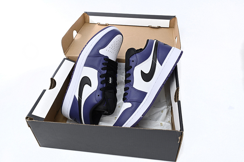  Jordan 1 Low Court Purple White Reps Sneaker 553558-500 