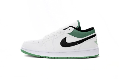 Jordan 1 Low White Lucky Green Black Reps Sneaker 553560-129 01