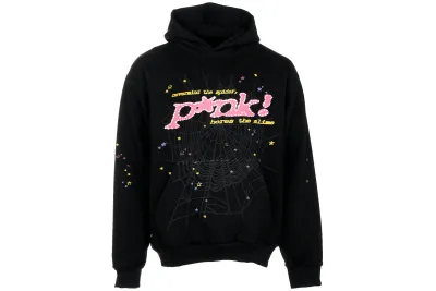 Sp5der P*NK Hoodie Black 01