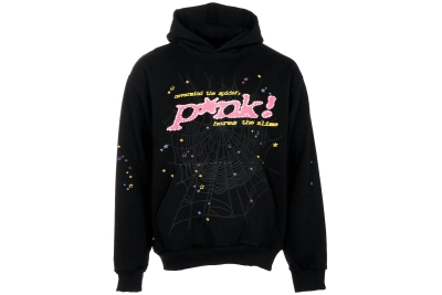 Sp5der P*NK Hoodie Black 01