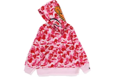 BAPE ABC Camo Shark Full Zip Hoodie (Ladies) Pink 1I20 115 002 PINK 01