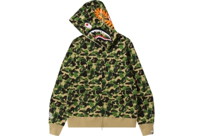 BAPE ABC Shark Full Zip Hoodie Green 1I20 115 002 GREEN 01