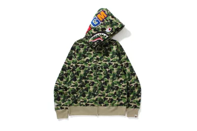 BAPE ABC Shark Full Zip Hoodie Green 1I20 115 002 GREEN 02
