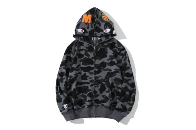 BAPE Color Camo Shark Zip Hoodie Black 0039 100000106SFZH BLAC 01