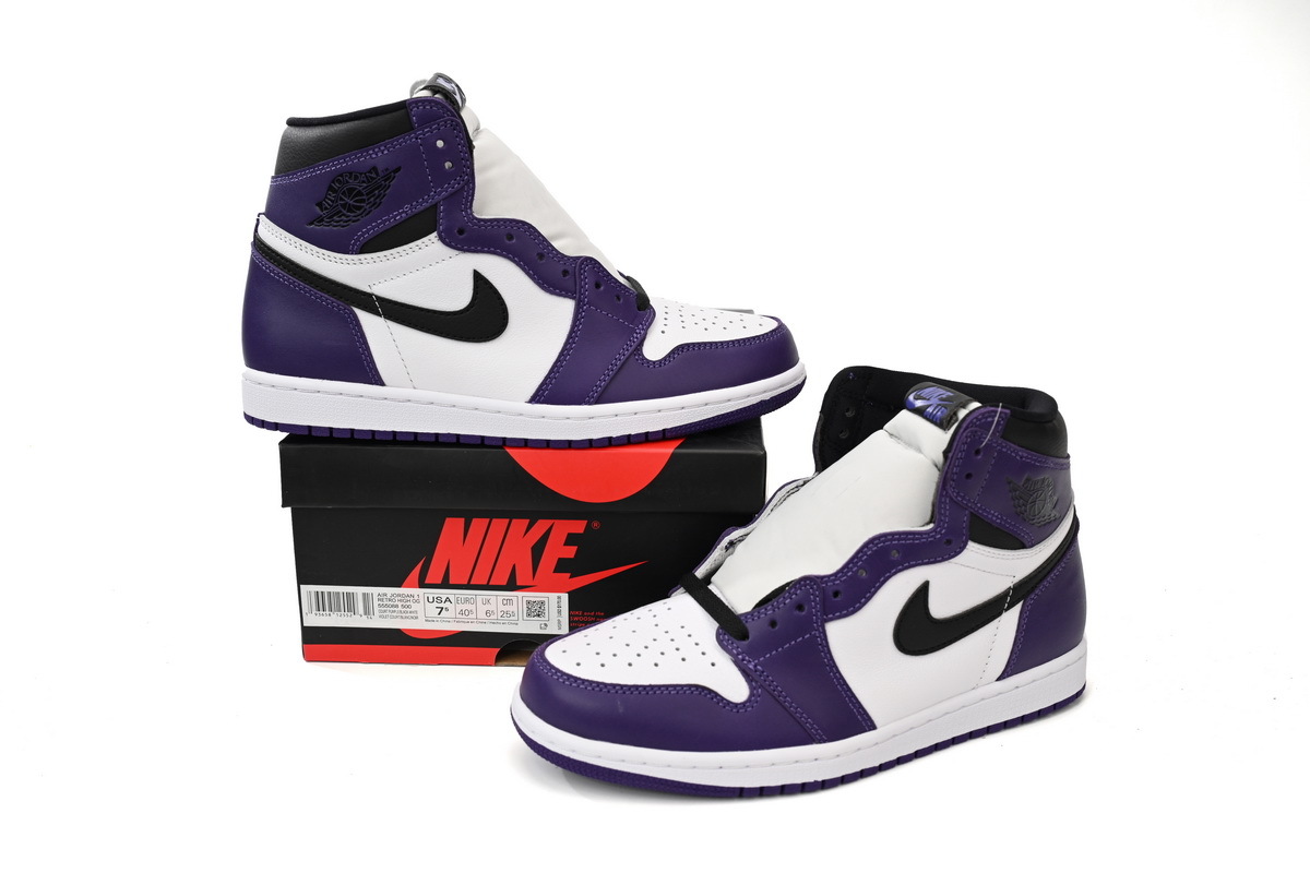 Purple And White Jordans 1