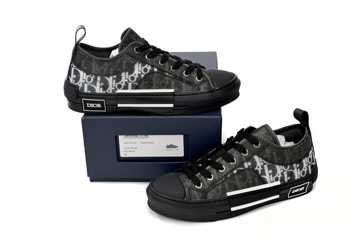 Rsnow Dior B23 Low Top Canvas Oblique Black 3SN249YJP_H960