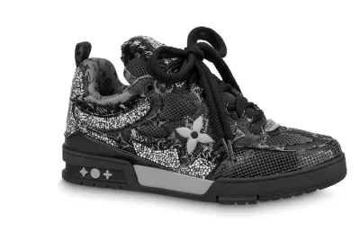 Rsnow Louis Vuitton Skate Trainer Black Swarovski Monogran 1ABMHV 01