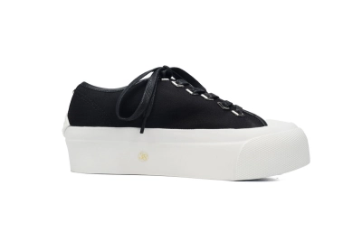 Jimmy Choo Palma Maxi Black Canvas Platform Trainers Womens RSNOW 02