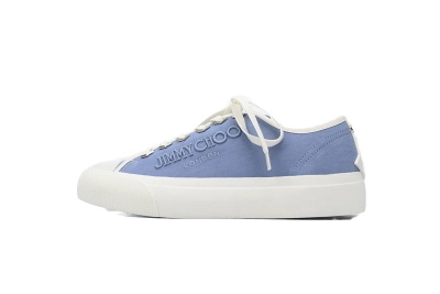 Jimmy Choo Palma Maxi Blue Canvas Platform Trainers Mens RSNOW 01