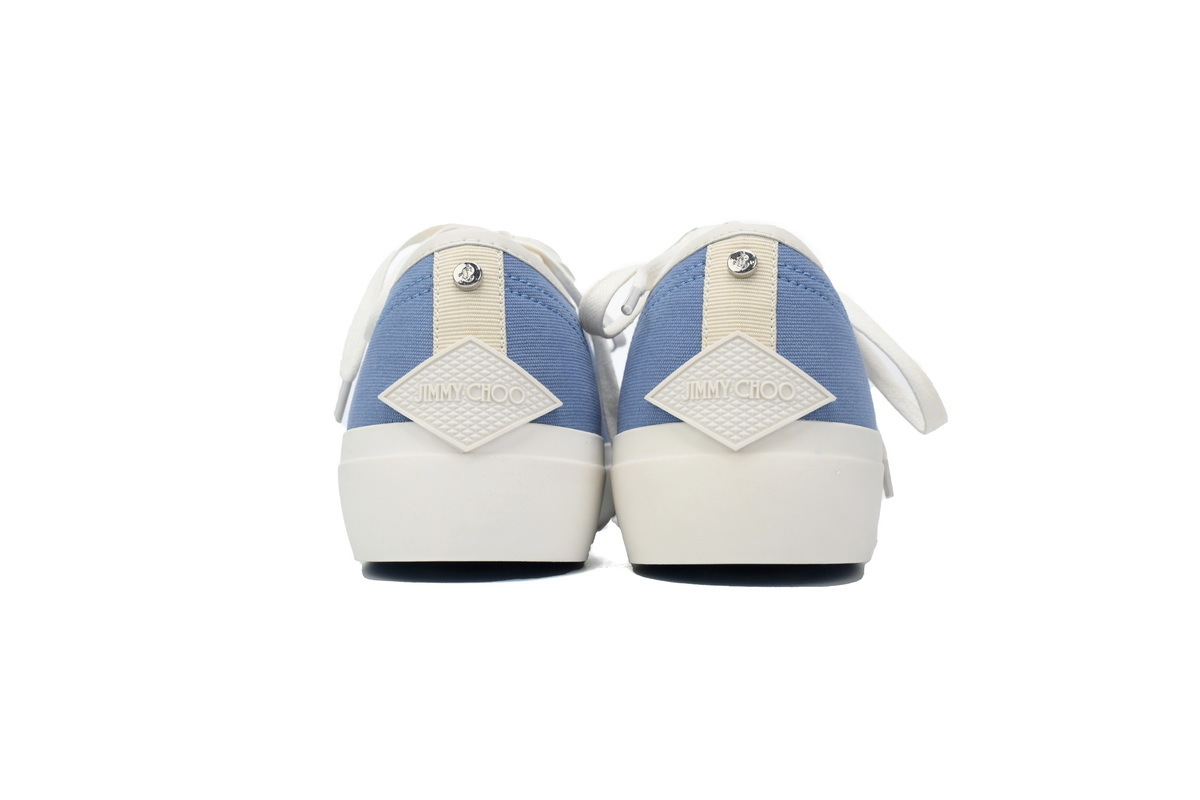 Jimmy Choo Palma Maxi Blue Canvas Platform Trainers Mens RSNOW