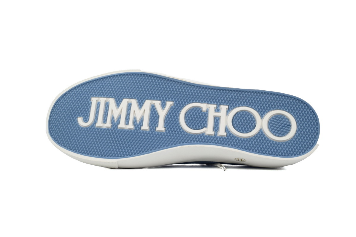 Jimmy Choo Palma Maxi Blue Canvas Platform Trainers Mens RSNOW