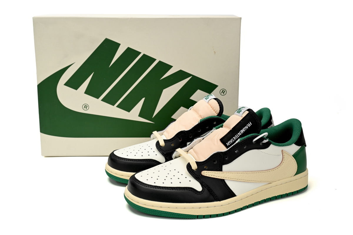 Travis Scott x Air Jordan 1 Low Black Green Barb DM7866-128 