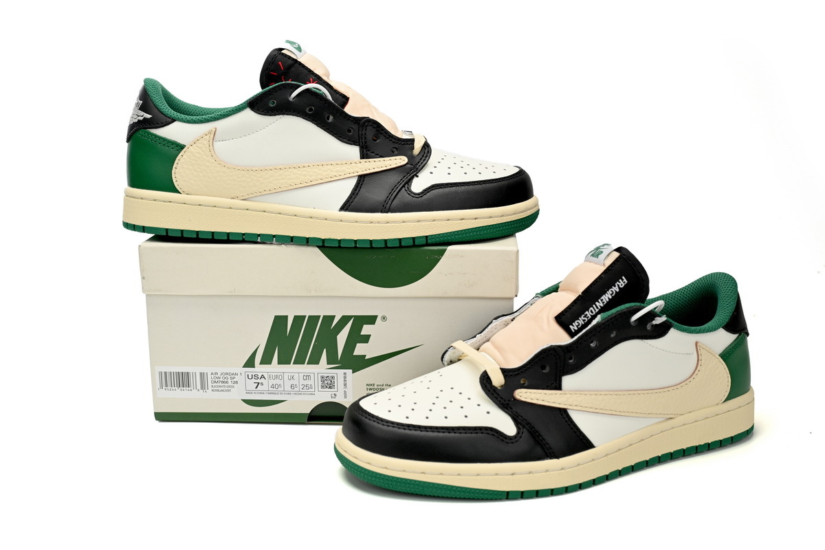 Travis Scott x Air Jordan 1 Low Black Green Barb DM7866-128 