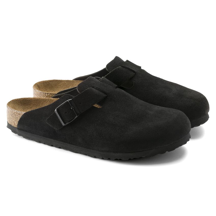 Boston Soft Footbed Suede Leather Black