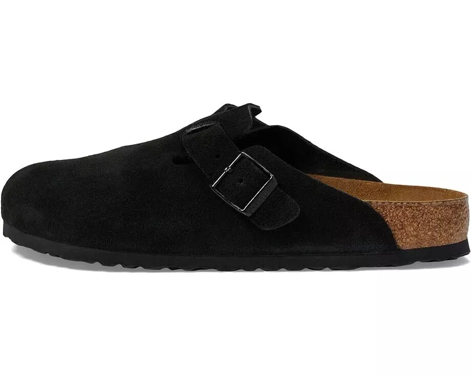 Boston Soft Footbed Suede Leather Black