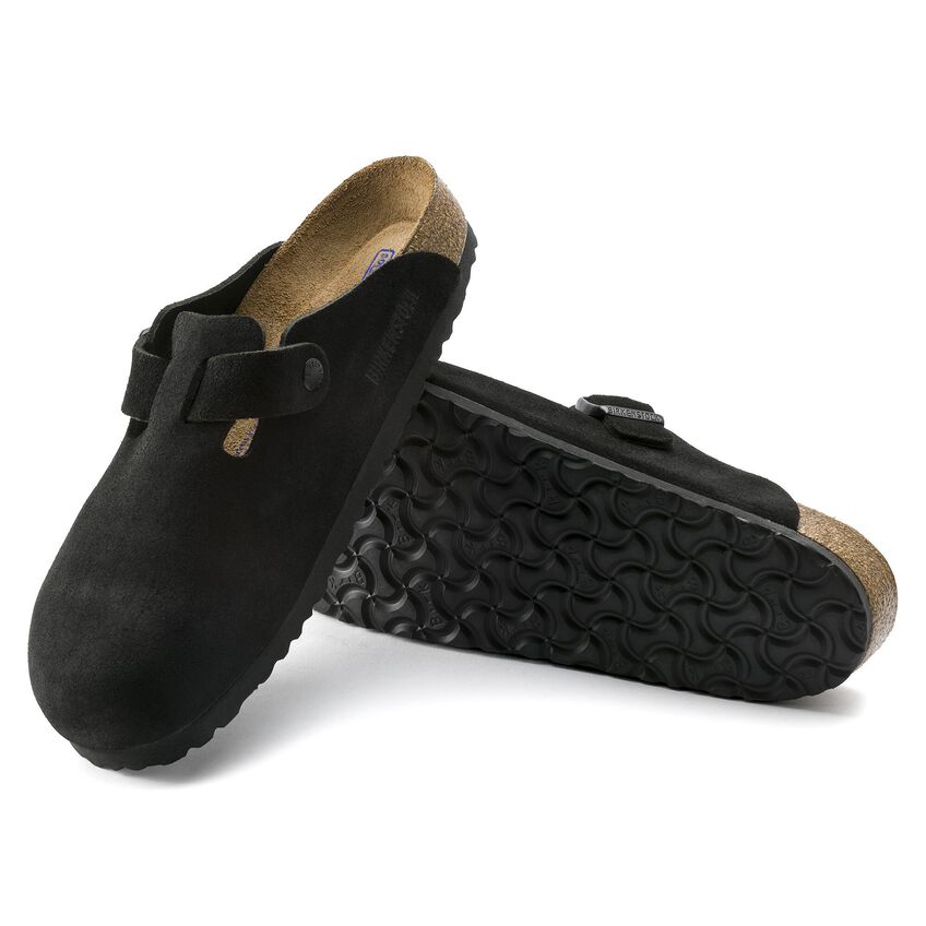 Boston Soft Footbed Suede Leather Black