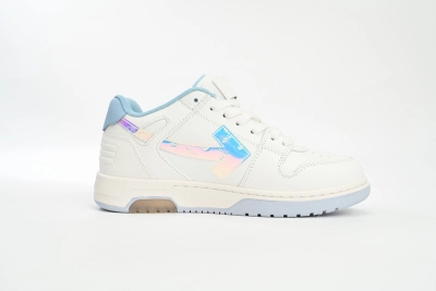 Off White Out Of Office OOO Low Tops White Iridescent Blue OMIA189S 21LEA0030 0180/OMIA189F21LEA0030181 02