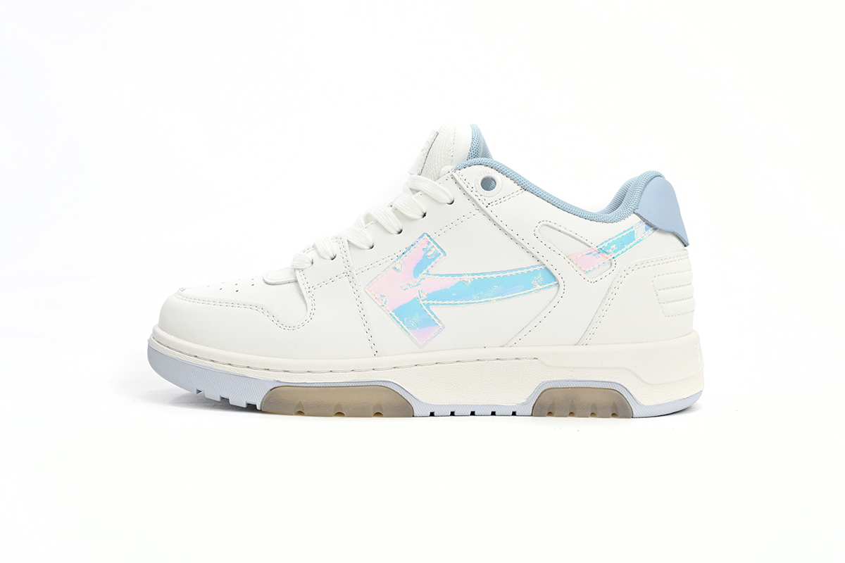 Off White Out Of Office OOO Low Tops White Iridescent Blue OMIA189S 21LEA0030 0180/OMIA189F21LEA0030181