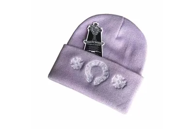 Chrome Hearts Horse Shoe Beanie Purple 01