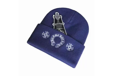 Chrome Hearts Horse Shoe Beanie Purple Blue 01