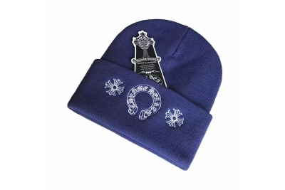 Chrome Hearts Horse Shoe Beanie Purple Blue 01