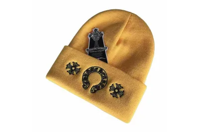 Chrome Hearts Horse Shoe Beanie Yellow 01