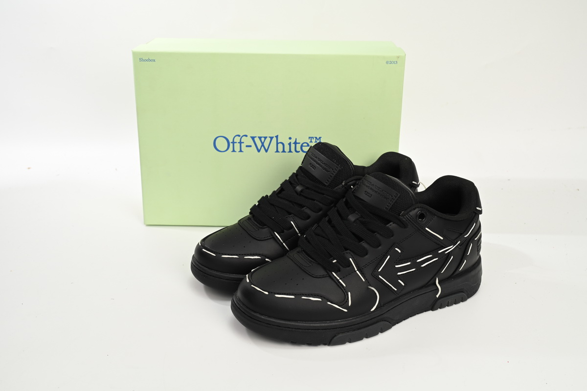 Off White Out Of Office OOO Low Tops Sartorial Stitching Black Black OMIA189S 23LEA014 1010/OMIA189S23LEA0141010