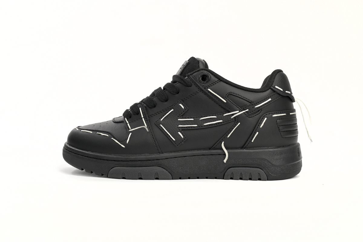 Off White Out Of Office OOO Low Tops Sartorial Stitching Black Black OMIA189S 23LEA014 1010/OMIA189S23LEA0141010