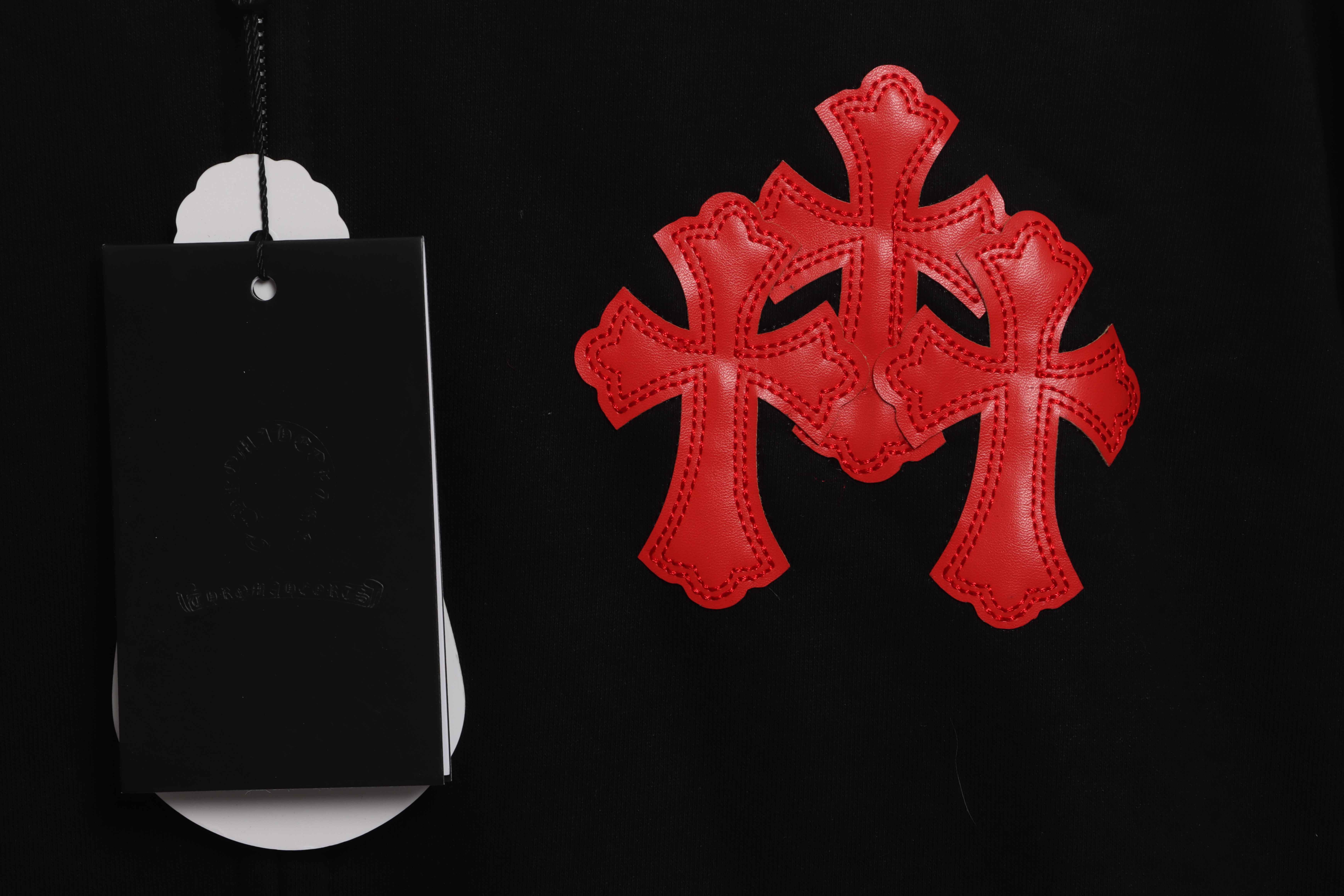 CHROME HEARTS Red Triple Cross Zip Up Hoodie