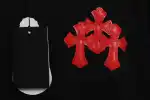 CHROME HEARTS Red Triple Cross Zip Up Hoodie