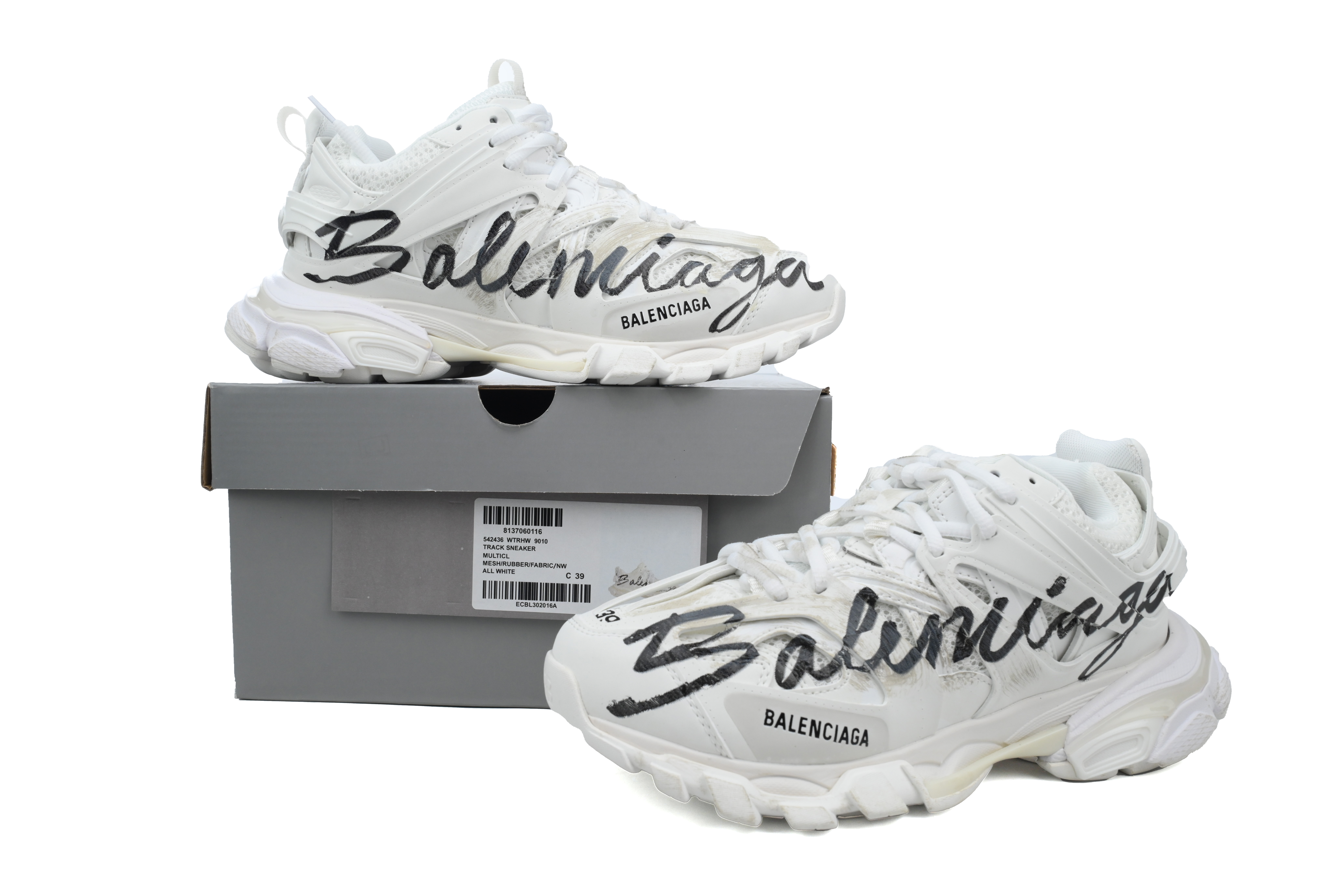 Balenciaga Track Signature Sneaker White 542023WTRHW9010