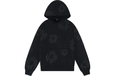 Denim Tears Cotton Wreath Hooded Sweatshirt Black Monochrome 01