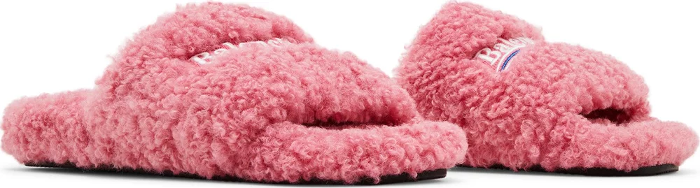 Balenciaga Coke Label Furry Slides