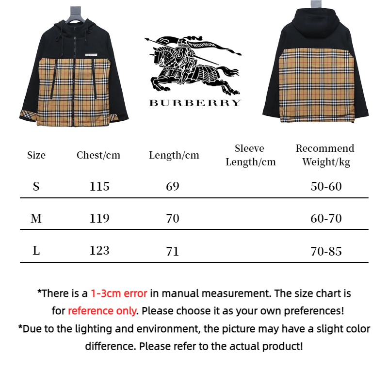 Brand Check Hood Cotton Beige Black Jacket