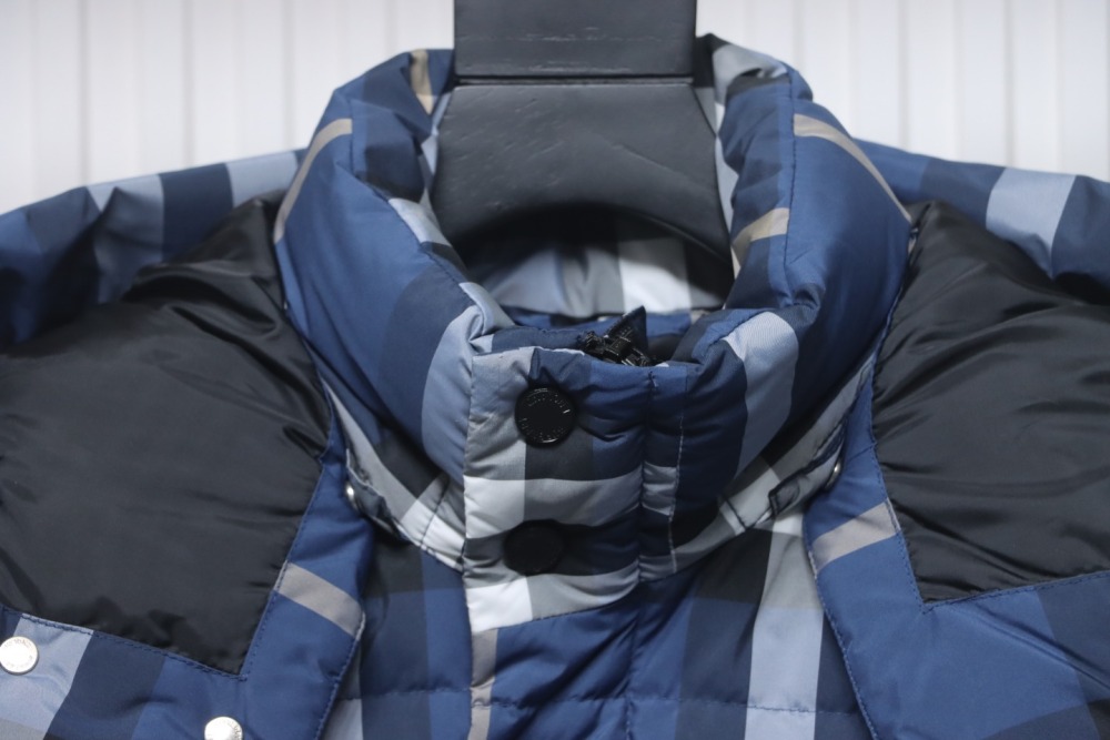 Burberry Blue Check Puff Down Jacket