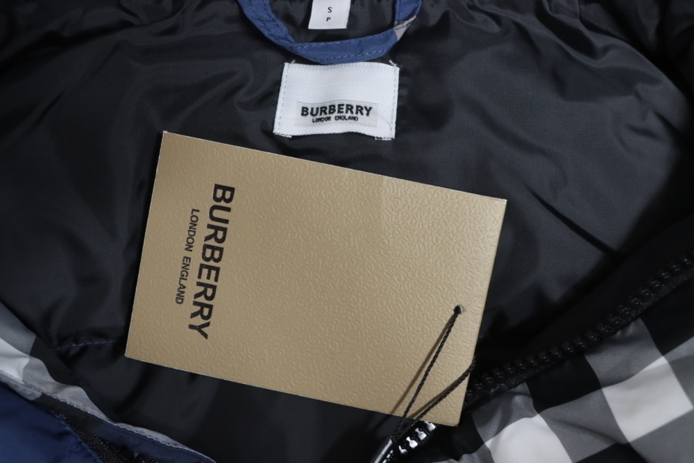 Burberry Blue Check Puff Down Jacket