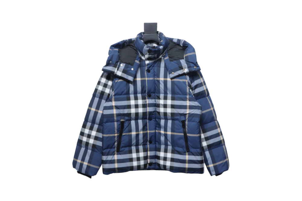 Burberry Blue Check Puff Down Jacket