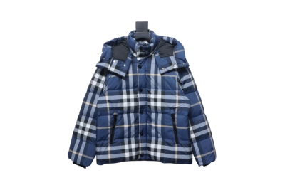 Blue Check Puff Down Jacket 01