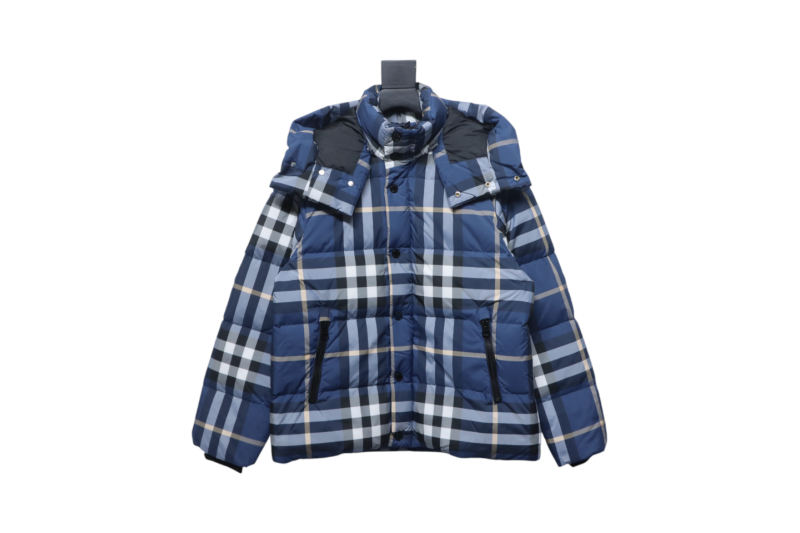Burberry Blue Check Puff Down Jacket
