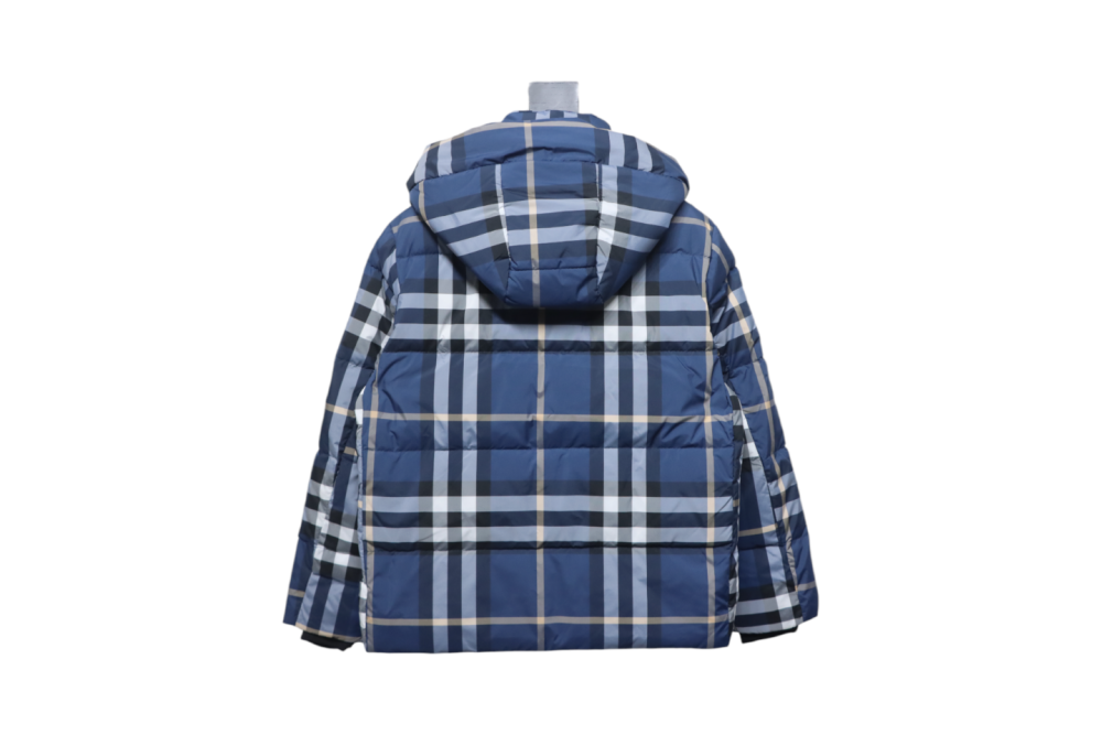 Burberry Blue Check Puff Down Jacket