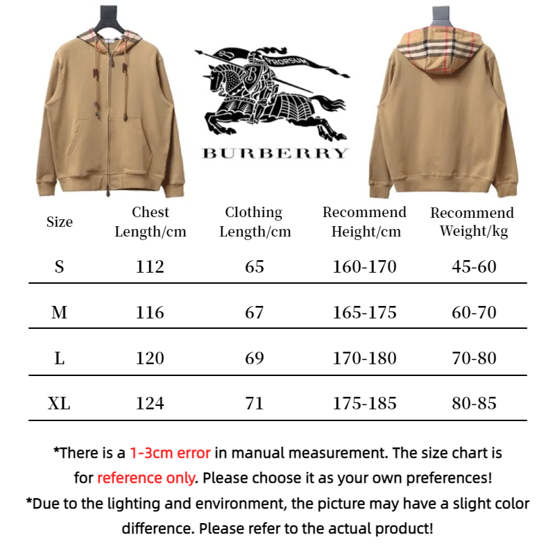 Brand Check Hood Cotton Beige Zip Up Hoodie