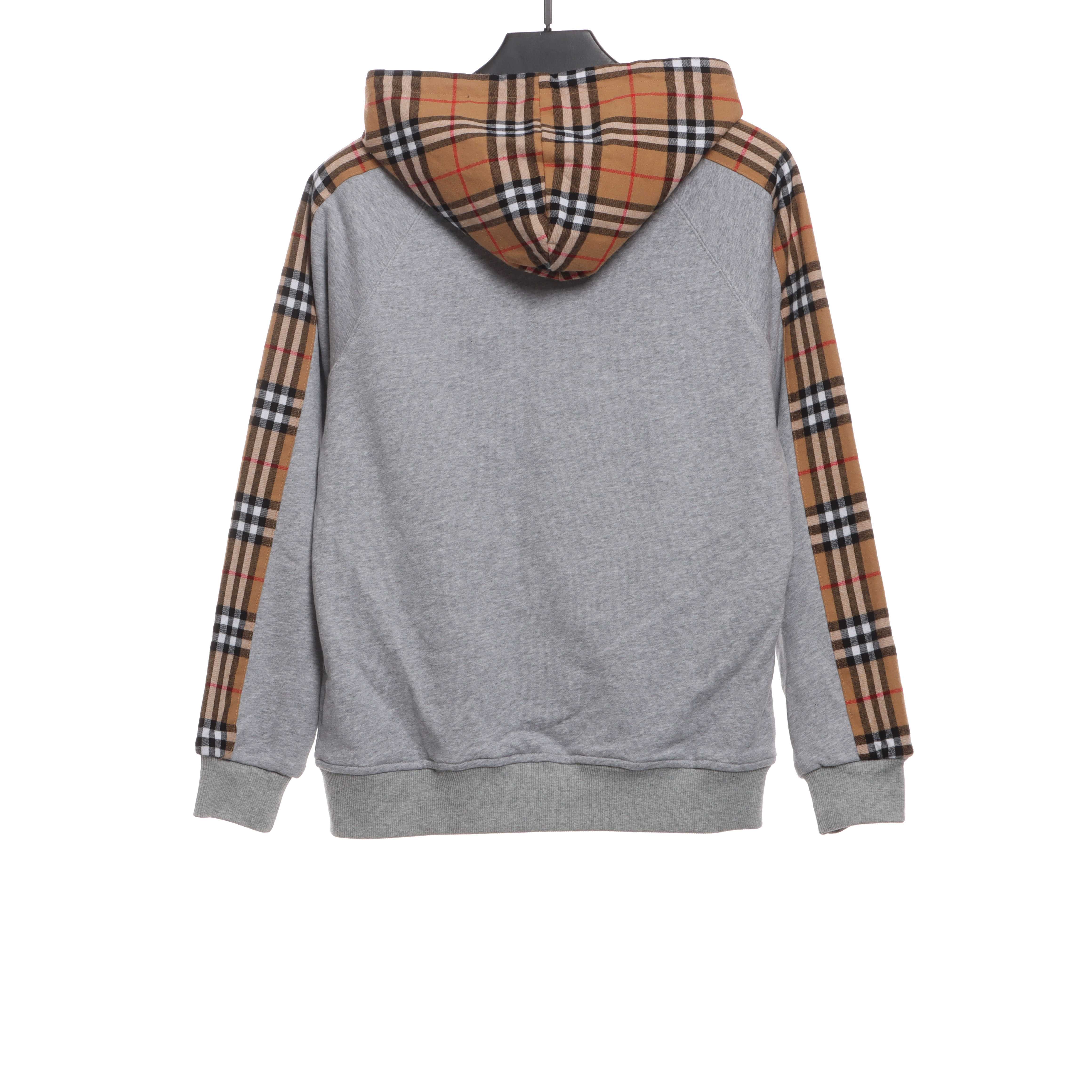 Brand Zip Up Hoodie Grey