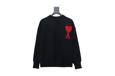 Ami Crewneck Sweater Black/Red 01