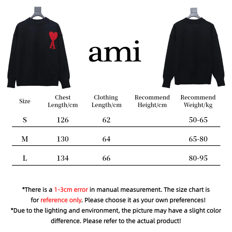 Ami Crewneck Sweater Black/Red