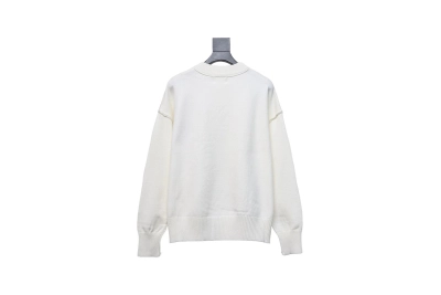 Ami Crewneck Sweater Off White/Red 02