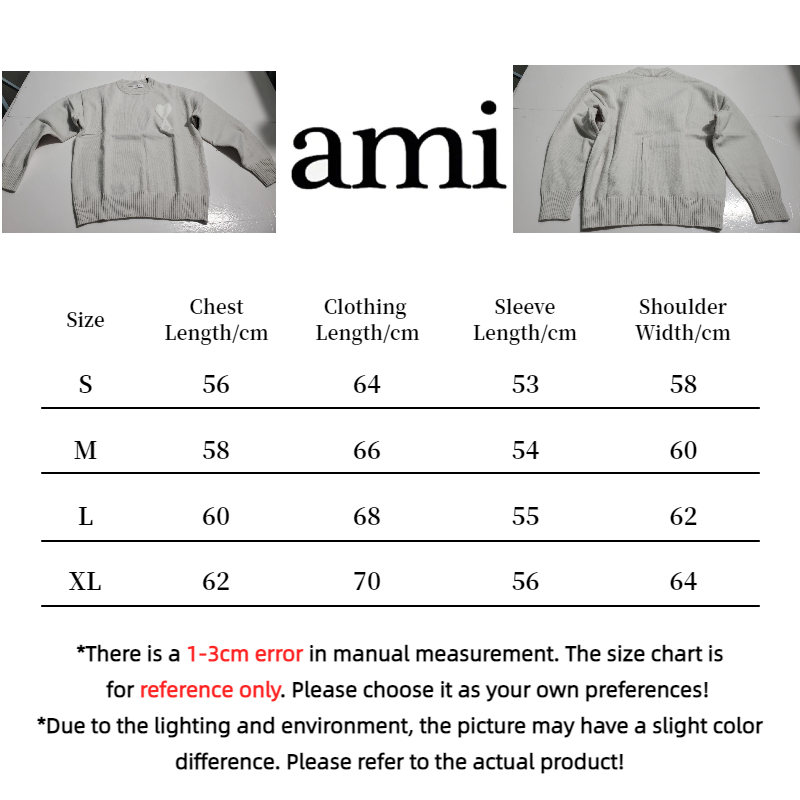 AMI PARiS Heart Sweater Grey