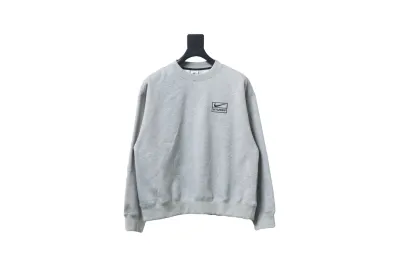 Nike x Stussy Wash Crew Fleece Grey 01