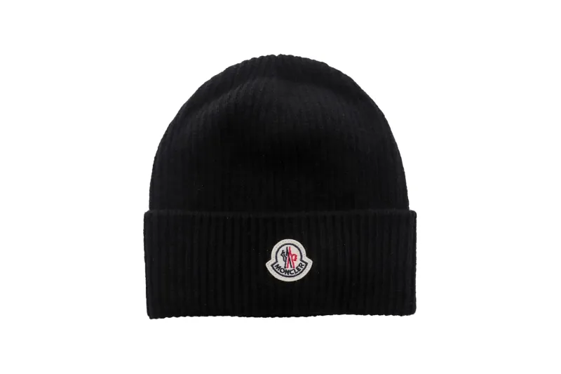 Moncler Wool Cashmere Hat Beanies Black