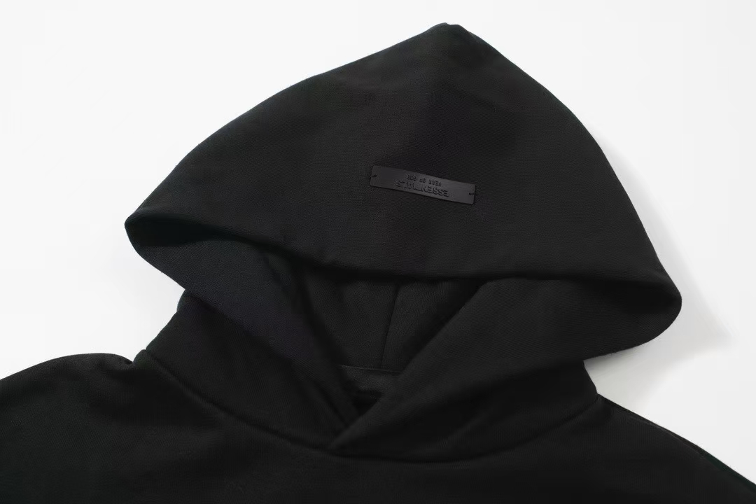 RSNOW Fear of God Essentials Fleece Hoodie Black/Dark Heather/Military